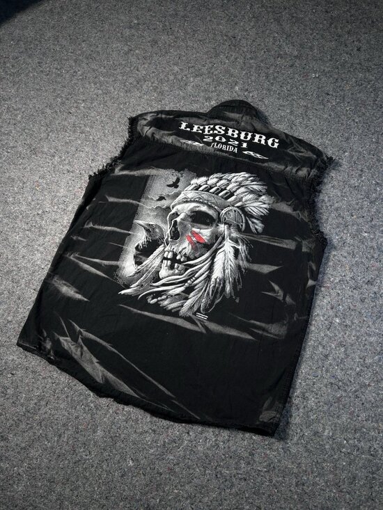 usa biker designs Other - Biker  Wear USA Cut Off Vest Leesburg Florida 2021 Graphic Size Large